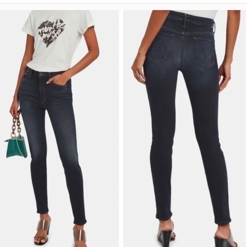 Mother Looker HIgh Waist Washed Coffee Tea or Me Black Jeans Size 23